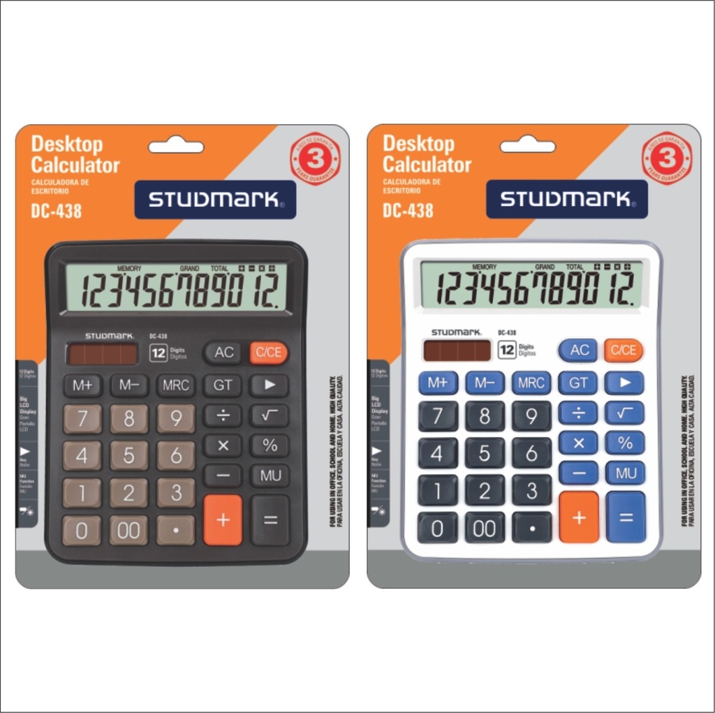 [03700] CALCULADORA ST-DC-438 12 DIG NG Y GRIS