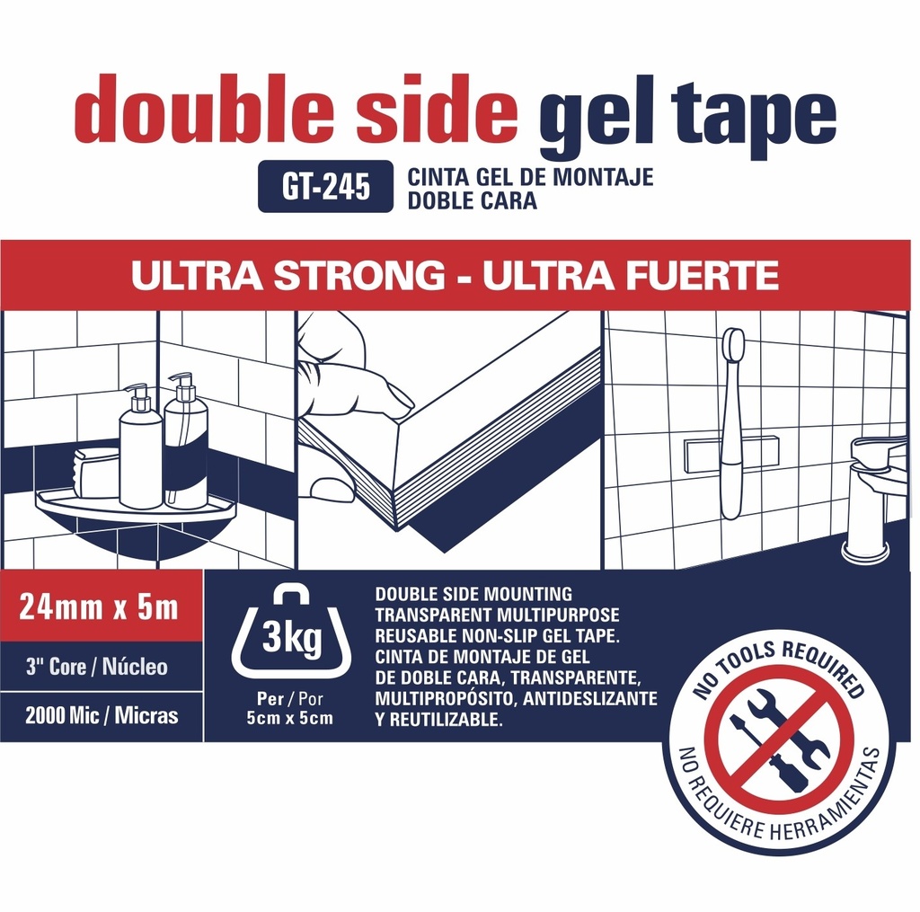 CINTA DOBLE CONTACTO ST-GT-245 1X5MTS GEL