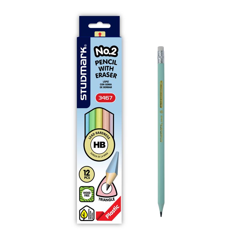 LAPIZ GRAFITO ST-03467 PLAST.TRIANG. PASTEL 12X1