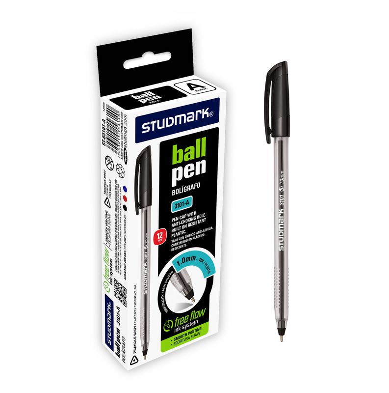 LAPIZ TINTA ST-03101-A TRIANG.NG 1.0MM 12X1