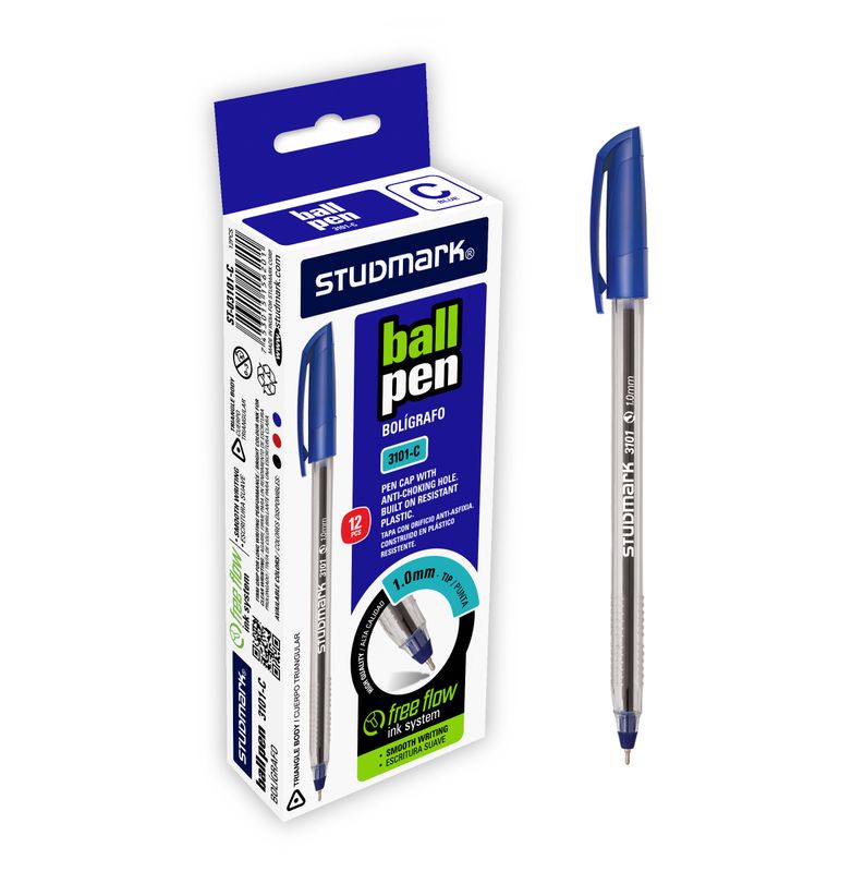 LAPIZ TINTA ST-03101-C TRIANG.AZ 1.0MM 12X1