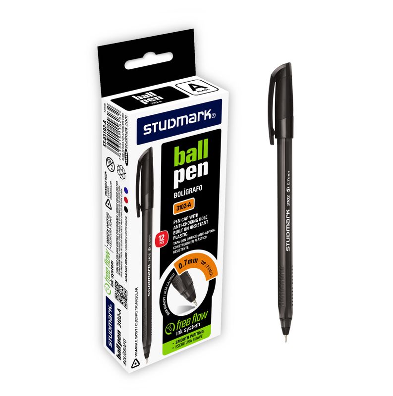 LAPIZ TINTA ST-03102-A TRIANG.NG 0.7MM 12X1                 