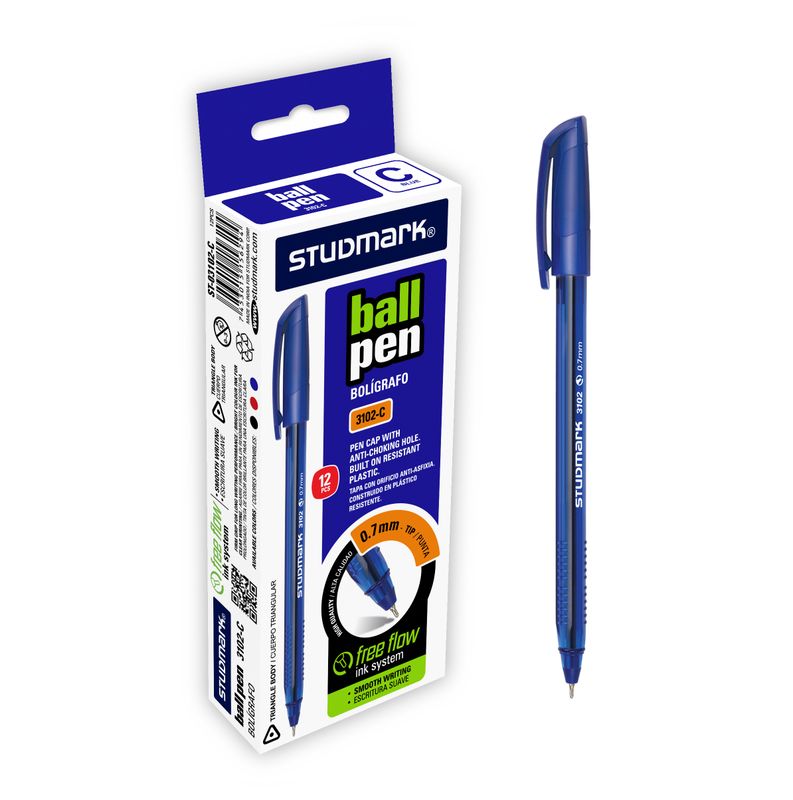 LAPIZ TINTA ST-03102-C TRIANG.AZ 0.7MM 12X1