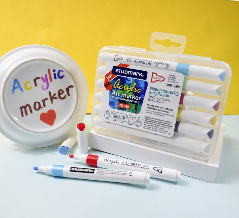 MARCADOR ART.ST-03931-6B BOLA TINTA ACRIL. 6 COL