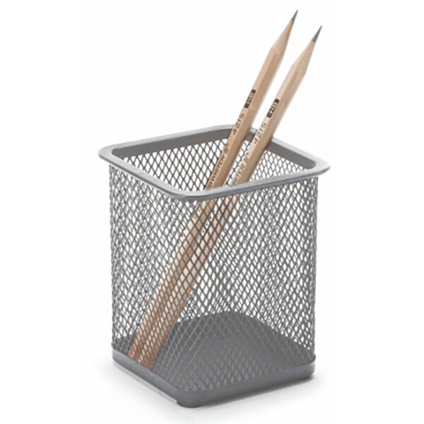 PORTA LAPIZ ST-ME-104-N CUADRADO PLATA