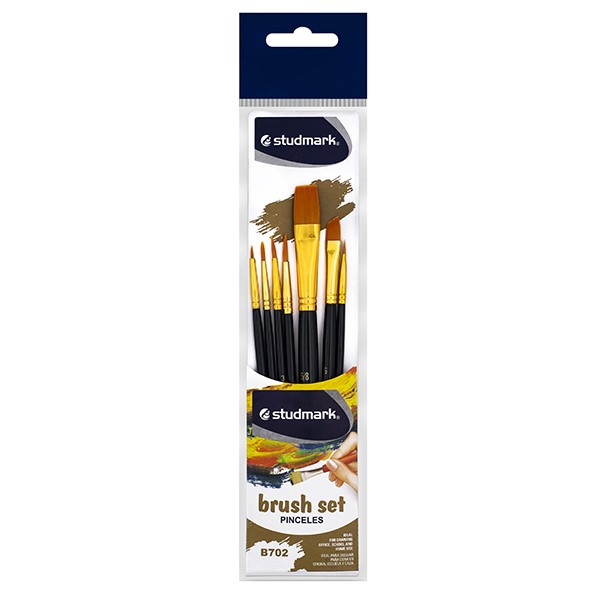 [03672] PINCEL ST-B702 NYLON 7 PZS SURTIDO