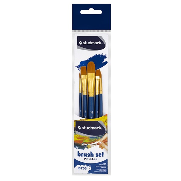 [03670] PINCEL ST-B703 NYLON 5 PZS SURTIDO