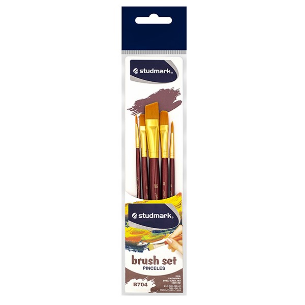 [03671] PINCEL ST-B704 NYLON 5 PZS SURTIDO