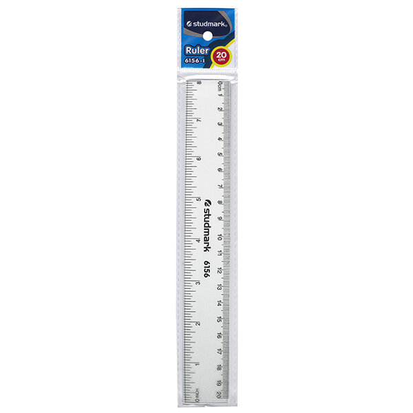 REGLA PLASTICA ST-06156-I 20CM TRANSP ESCOLAR