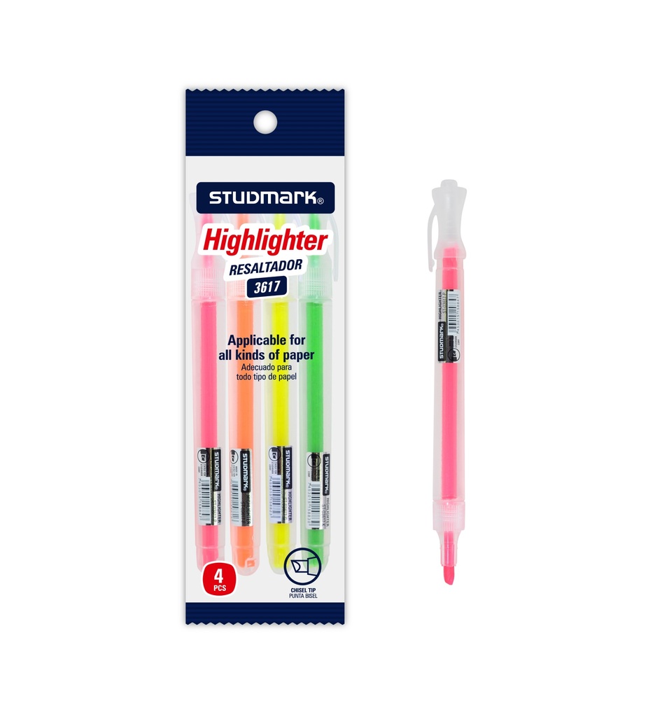 RESALTADOR ST-03617-PK4 FINO 4 COLORES