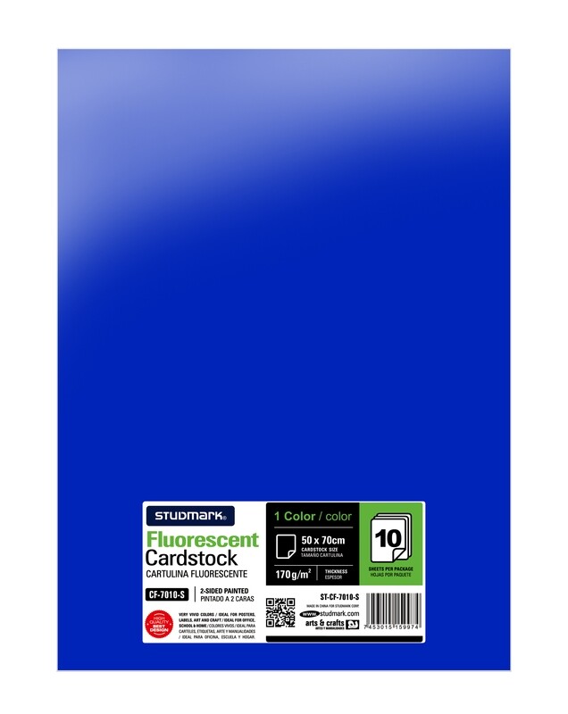 [04343] CARTULINA ST-CF-7010-S 50X70cm D/C NEON 10X1 AZ