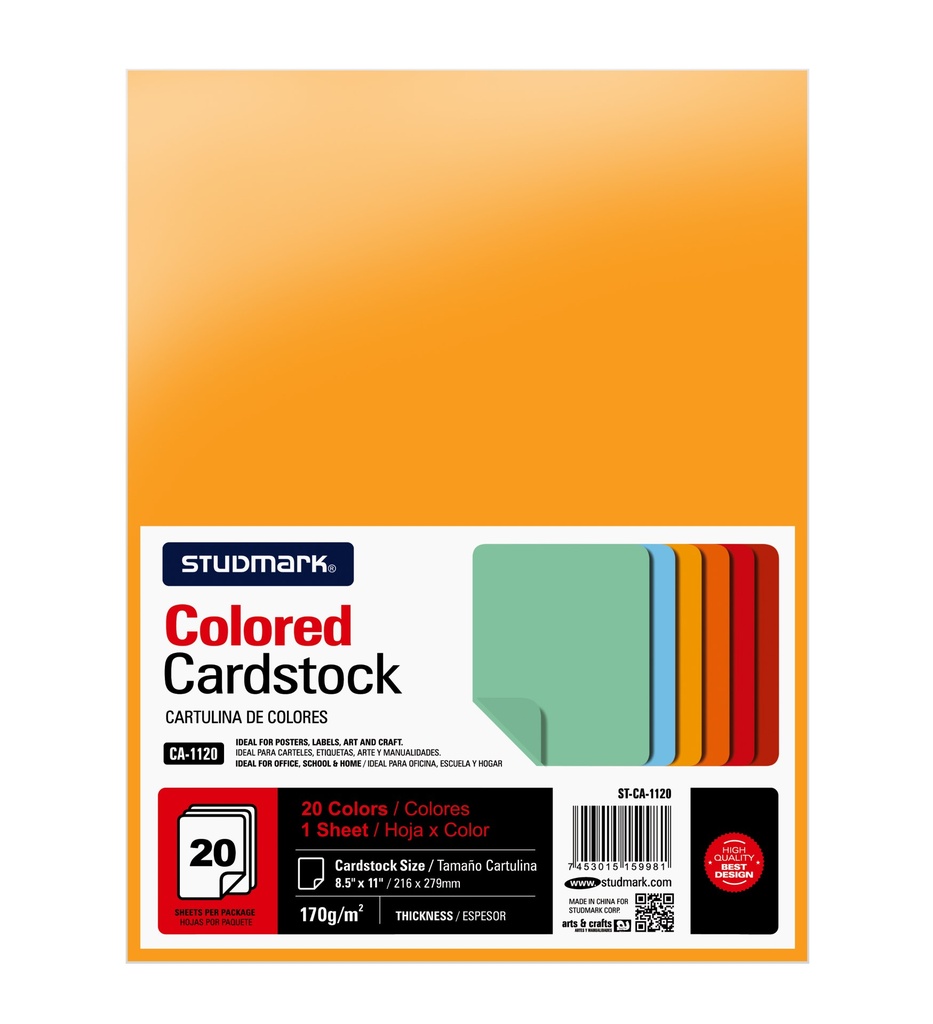 [04344] CARTULINA ST-CA-1120 CARTA 20X1 20 COLORES