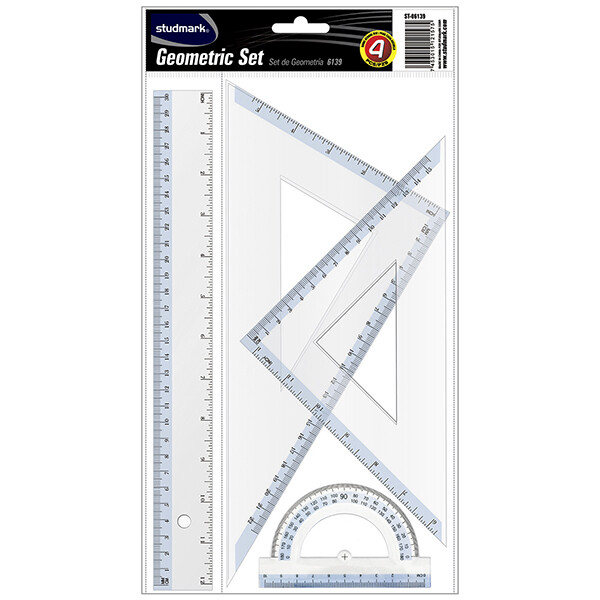 JUEGO GEOMETRICO ST-06139 30CM 4PZ