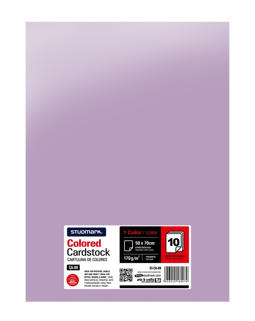 [04383] CARTULINA ST-CA-09 50X70CM LAVANDA 10X1