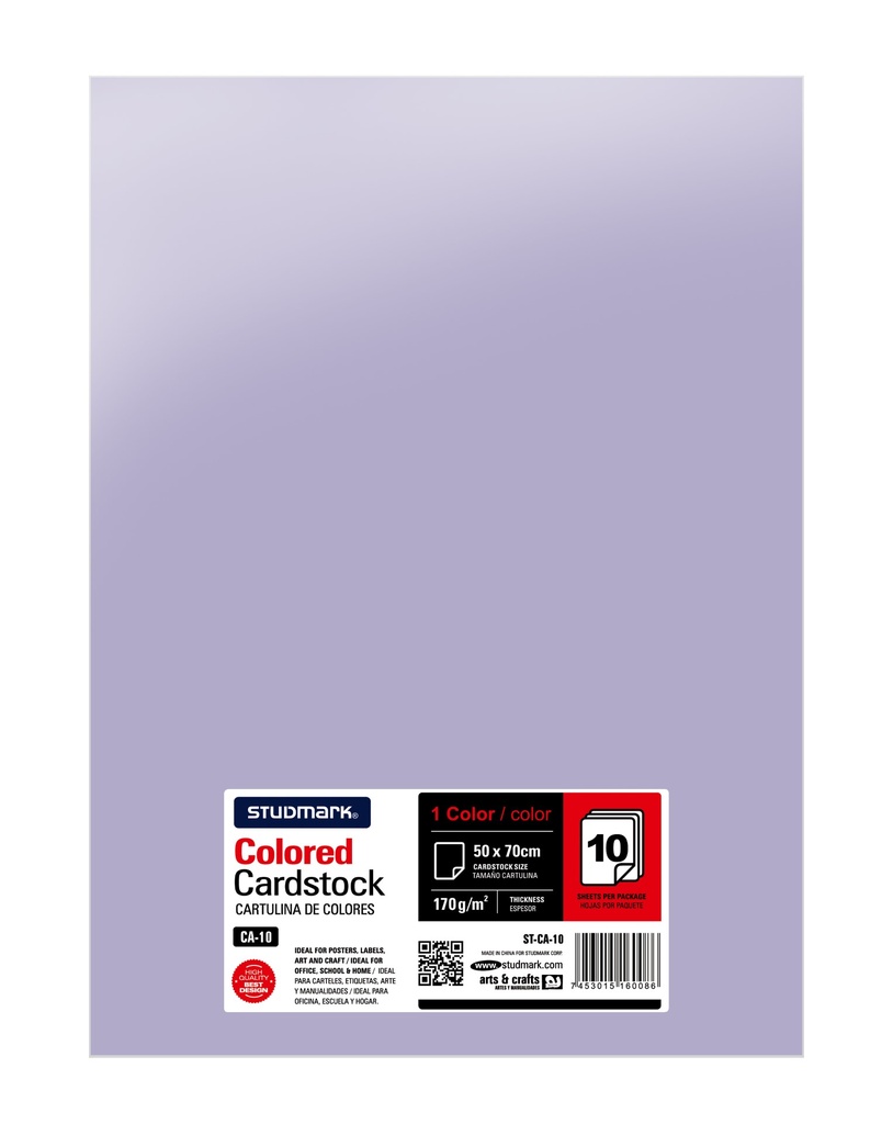 CARTULINA ST-CA-10 50X70CM PURP CLARO 10X1