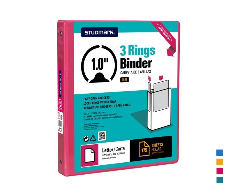 FOLDER ST-00525-P1 3 ANILLOS 1" MAGENTA
