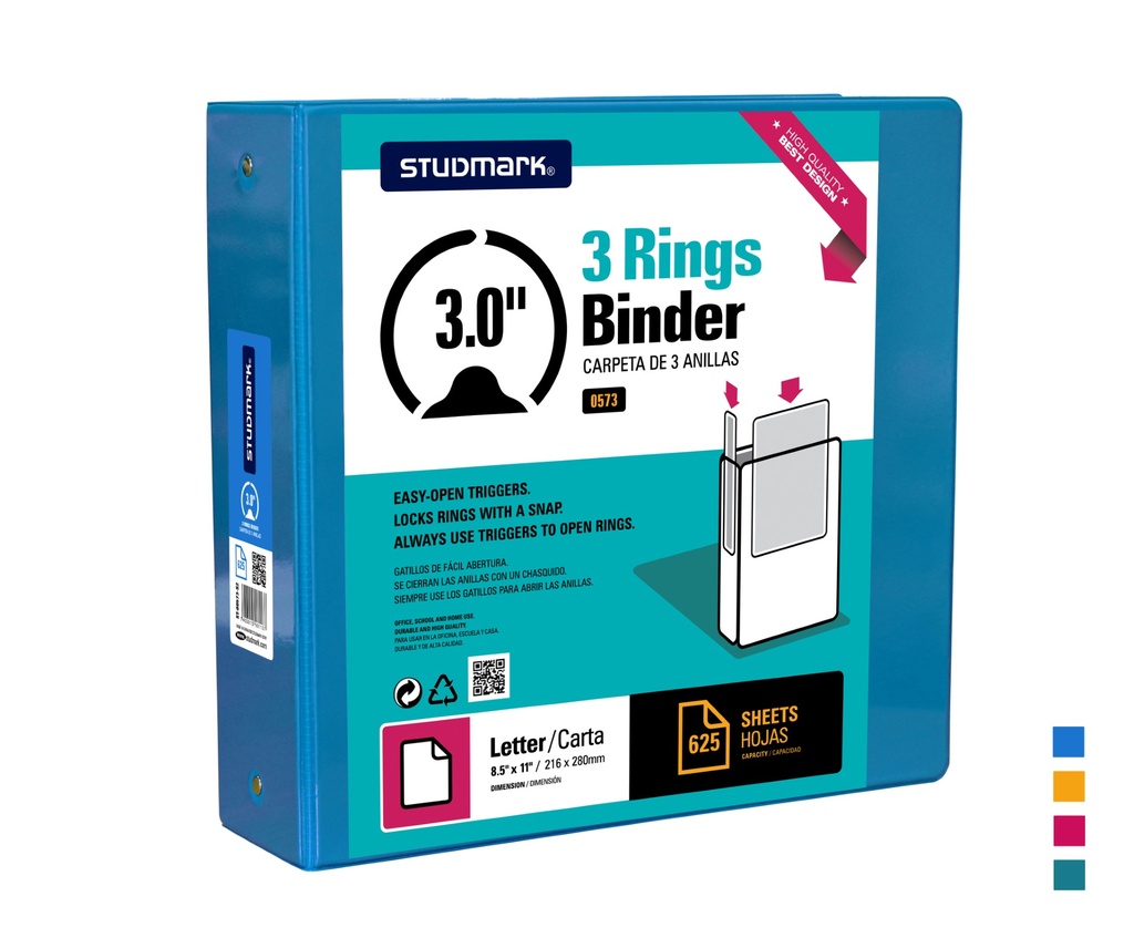 FOLDER ST-00573-S2 3 ANILLOS 3" AZ MEDIO