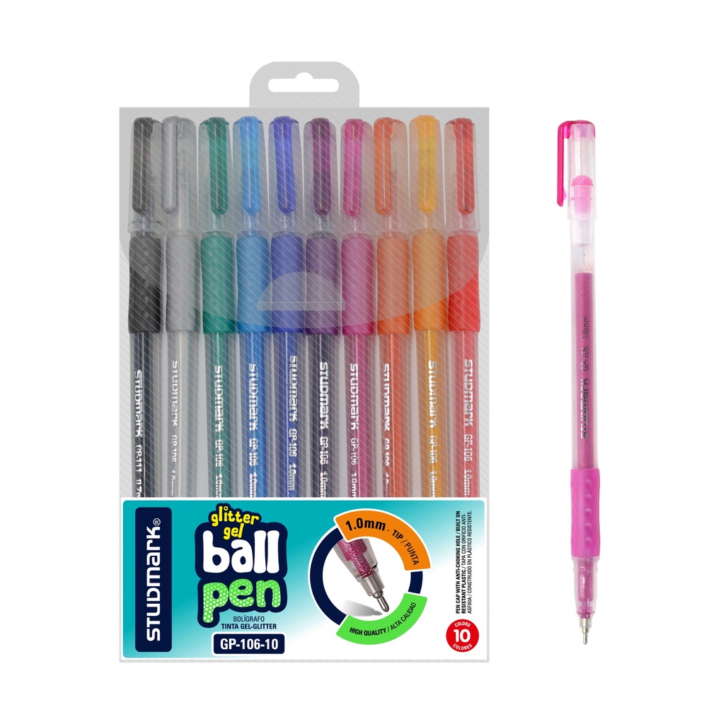 LAPIZ GEL ST-GP-106-10 ESCARCHA 10 COLORES