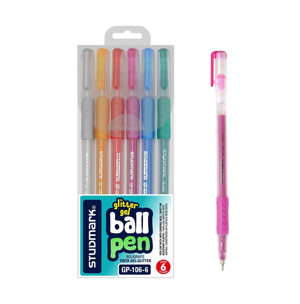 LAPIZ GEL ST-GP-106-6 ESCARCHADO 6 COLORES