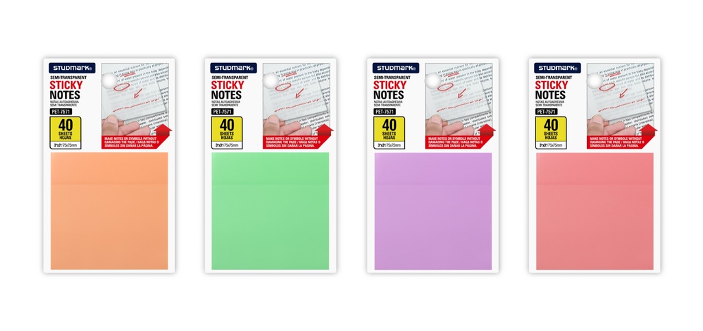NOTAS ST-PET-7571 3X3 SEMITRANSP 40HJS 4 COL