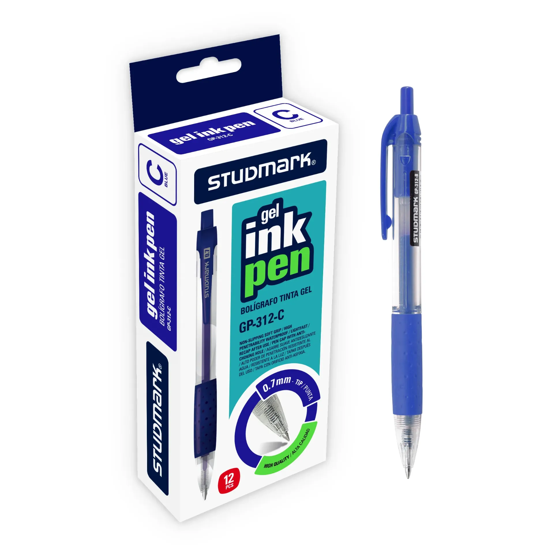 LAPIZ GEL ST-GP-312-C AZ RETRACT. 0.7MM 12X1