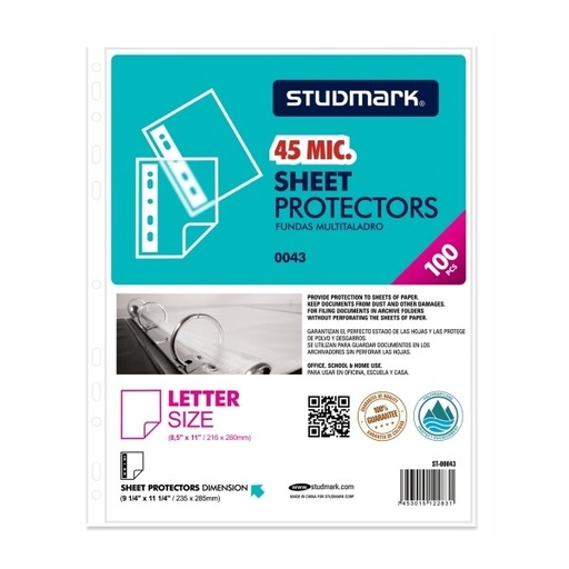 [00029           ] HOJAS ST-00043 T/C PLAS P/FOLDER 45 MIC                     