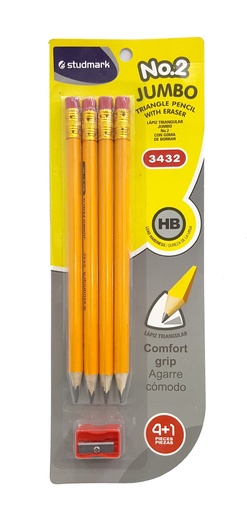 [03260] LAPIZ GRAFITO ST-03432 JUMBO C/SACAPUNTA 4X1