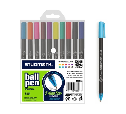 [03813           ] LAPIZ TINTA ST-03154 0.7MM  10 COLORES                      