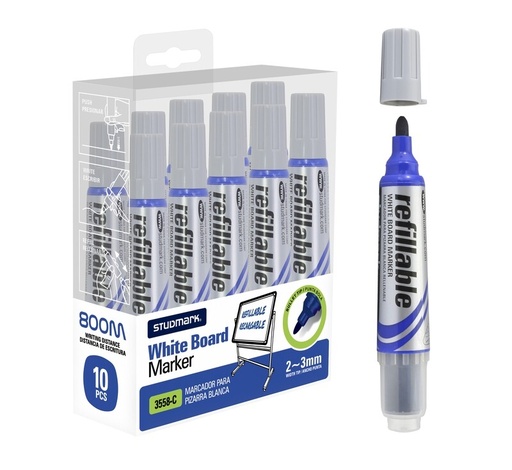 [00416           ] MARCADOR ST-03558-C P/PIZ RECARGABLE AZ 10X1                