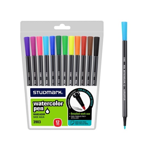 [03421           ] MARCADOR ST-03903 ESCOLAR FINO 12 COL                       