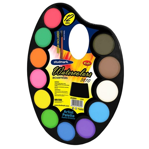 [02764] ACUARELA ST-03810 PALETA/PINCEL 12X1