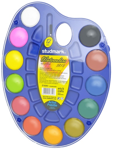 [02765] ACUARELA ST-03813 PALETA/PINCEL 12X1
