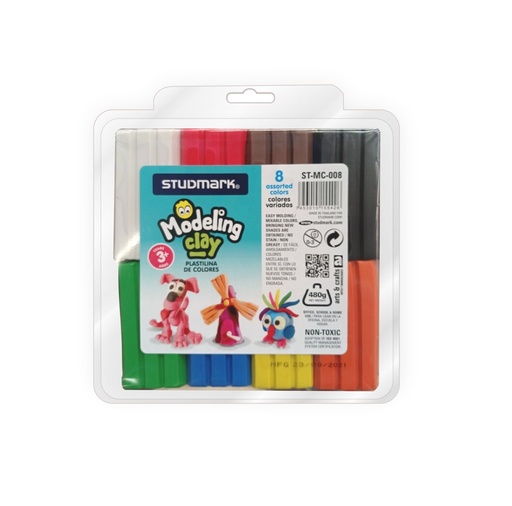 [04005           ] PLASTILINA ST-MC-008 8 COL 480 GMS EST PVC                  