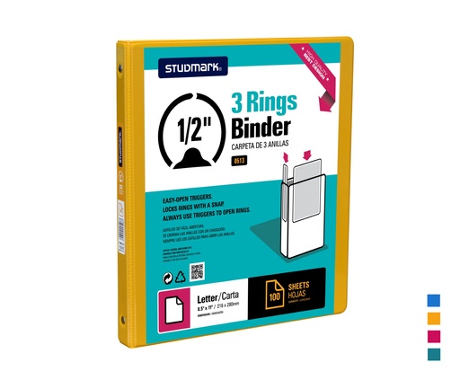 [04397] FOLDER ST-00513-F2 3 ANILLOS 1/2" MOSTAZA