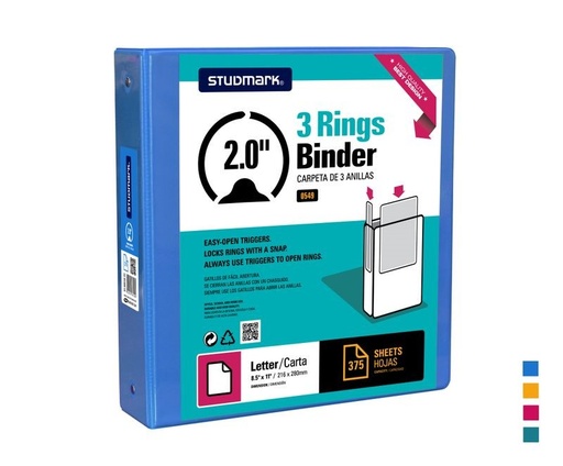 [04411] FOLDER ST-00549-S2 3 ANILLOS 2" AZ MEDIO