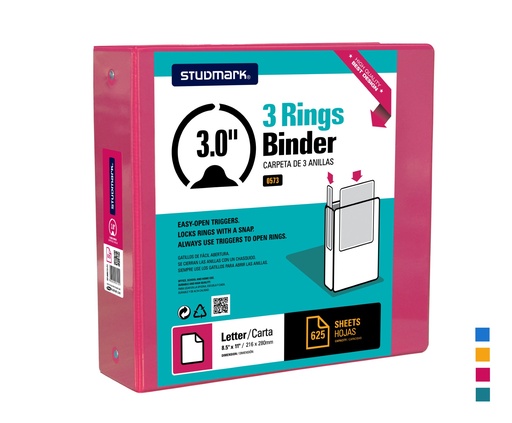 [04414] FOLDER ST-00573-P1 3 ANILLOS 3" MAGENTA